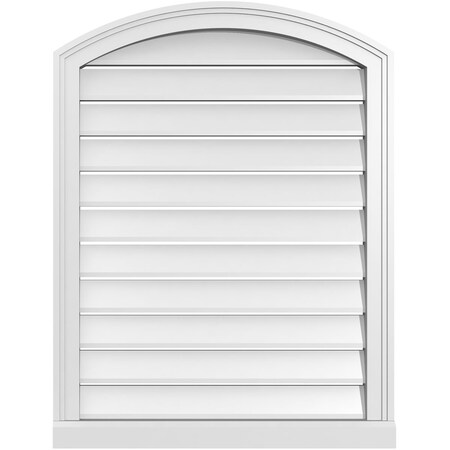 Ekena Millwork Arch Top Surface Mount PVC Gable Vent w/ 2"W x 2"P Brickmould Sill Frame, 26"W x 32"H GVPAR26X3203SN